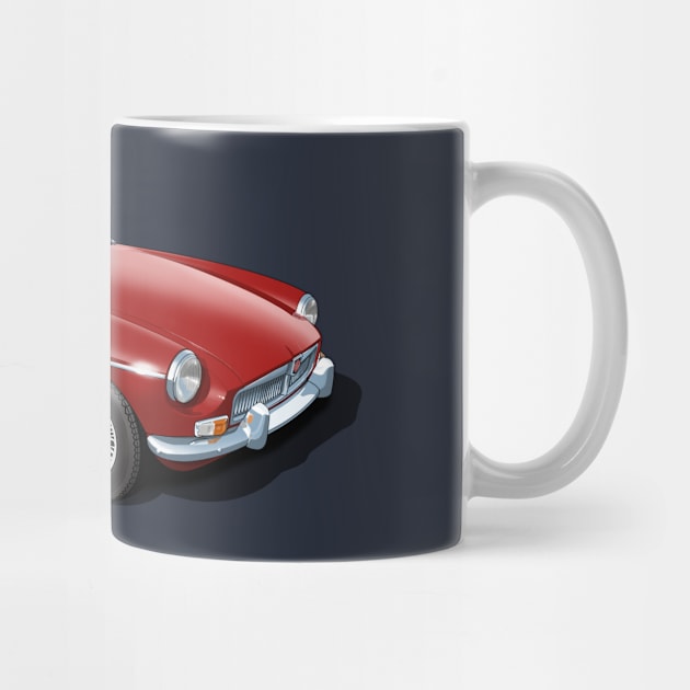 MGB Roadster in tartan red by candcretro